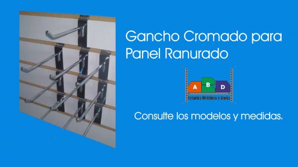 Gancho para panel de 10 cms. Cromado